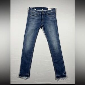 rag & bone women’s skinny ankle jeans - frayed hem 28